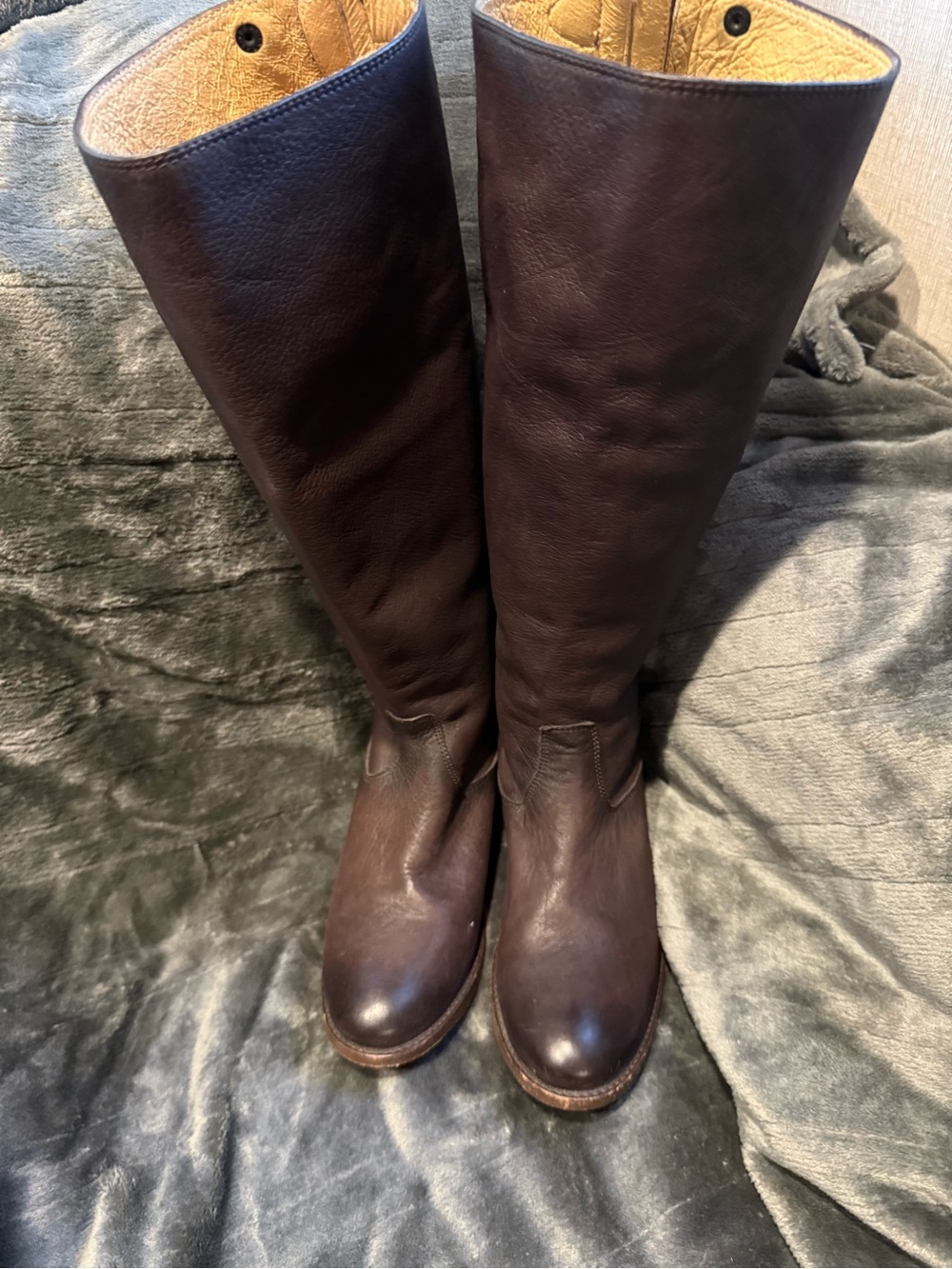 Frye Classic Mellisa Tall Brown Leather Riding Boots - Women